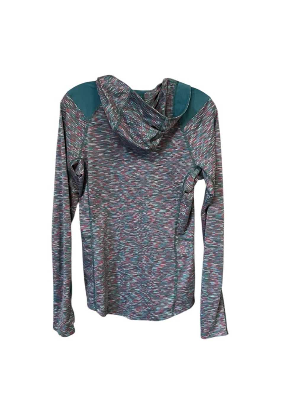 REI Women’s Hooded 1/4 Zip Performance Pullover Teal Multi Size M - Picture 2 of 9